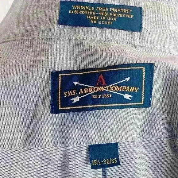 The Arrow Company Wrinkle Free Oxford Dress Shirt - Picture 8 of 9